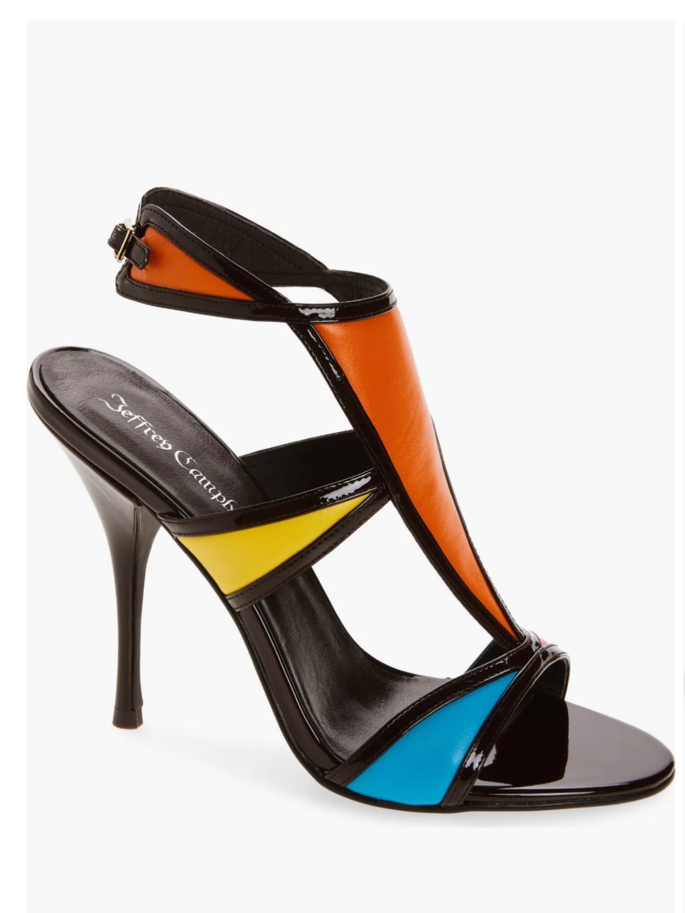 Jeffrey Campbell Kaleido Colorblock Ankle Strap Sandals Size 9.5 NEW